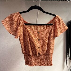 Floral Top in Orange